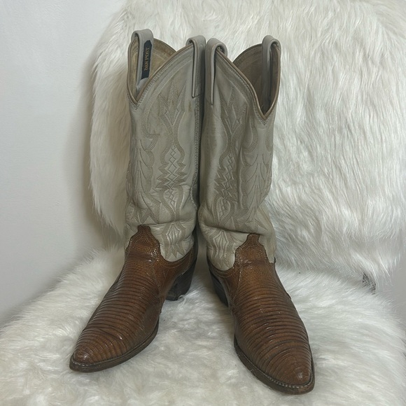 DAN POST, VINTAGE COWBOY BOOTS SZ 7 1/2B - Picture 4 of 16